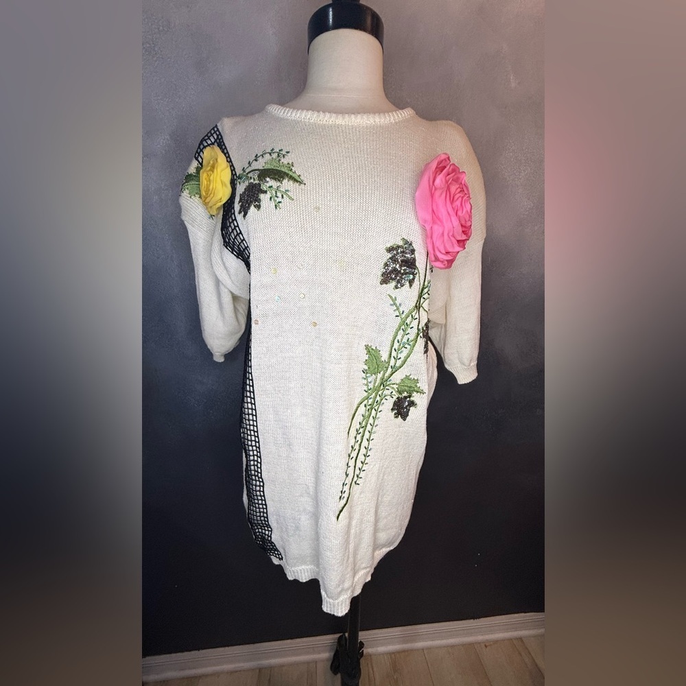 Vintage Lacy Afternoon by Shell Kepler long knit shirt 🌸